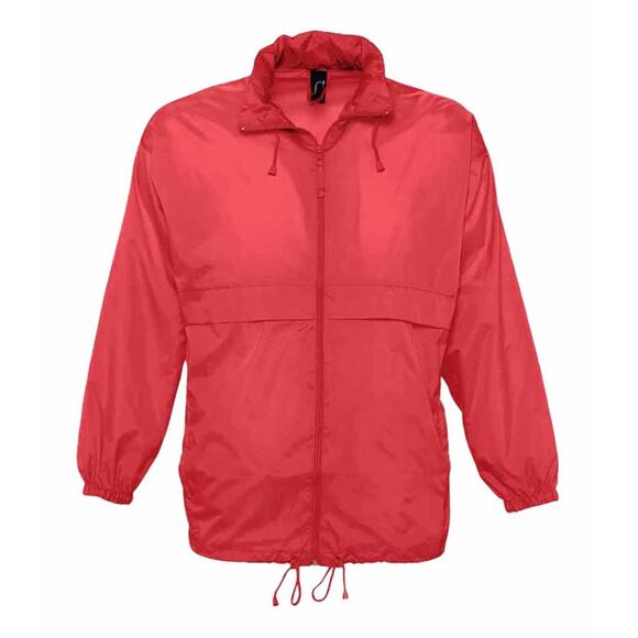 SOLS Unisex Mens /Womens Surf Windbreaker Lightweight Outdoor Jacket /Coat / Red - Picture 1 of 5